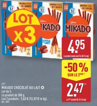 Biscuits au chocolat au lait Mikado LU