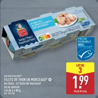 Golden Seafood Filets de thon en morceaux