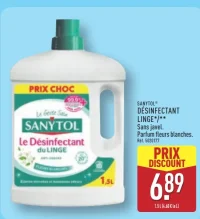 SANYTOL Désinfectant Linge Parfum fleurs blanches 1,5L