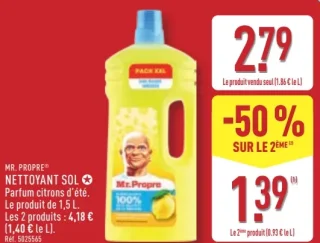 Mr. Propre Nettoyant sol Parfum citrons d'été