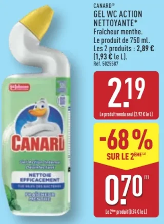 Gel WC Action Nettoyante Fraîcheur menthe Canard