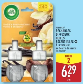 Recharges diffuseur huiles essentielles Air Wick Vanille & beurre de karité