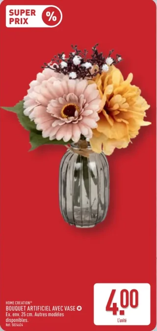 Bouquet artificiel avec vase Home Creation