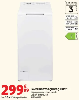 Lave linge top Qilive Q.6975