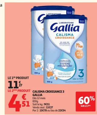 Lait de croissance Calisma Croissance 3 Gallia
