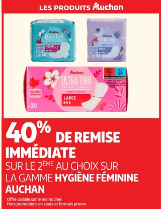 Gamme hygiène féminine Auchan