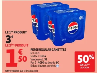 Soda Pepsi Regular canettes