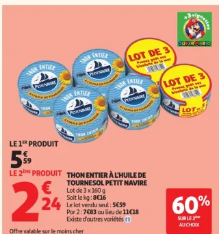 Thon entier à l'huile de tournesol Petit Navire