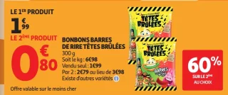 Bonbons barres de rire Têtes Brûlées