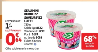 Seau Mini Bubblizz Saveur Fizz Lutti