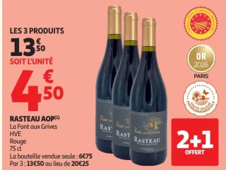Vin rouge Rasteau AOP La Font aux Grives HVE