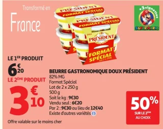 Beurre gastronomique doux Président