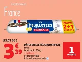 Pâte feuilletée Croustipate