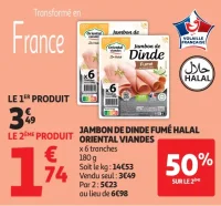 Jambon de dinde fumé Halal Oriental Viandes
