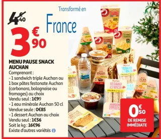 Menu Pause Snack Auchan