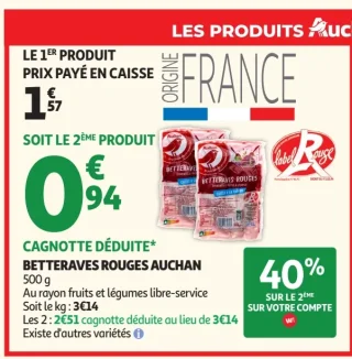 Betteraves rouges Auchan