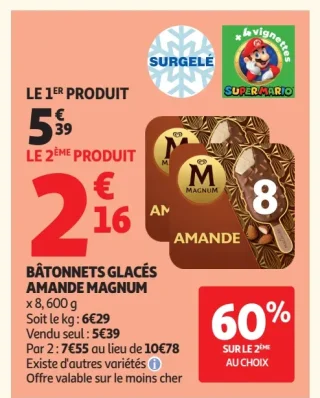 Bâtonnets glacés amande Magnum
