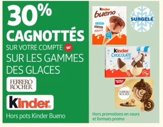 Gammes des glaces Ferrero Rocher, Kinder