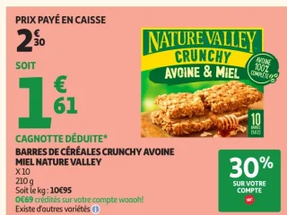 Barres de céréales Crunchy Avoine Miel Nature Valley