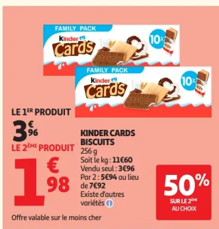 Biscuits Kinder Cards 256 g