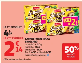 Gâteaux Savane Pocket Max Brossard 2 x 210 g