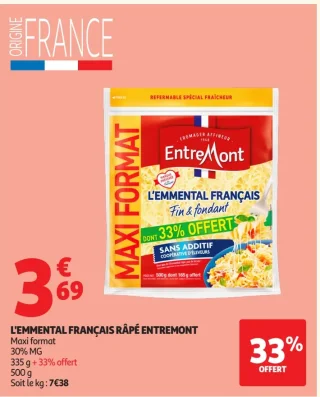 L'Emmental français râpé Entremont