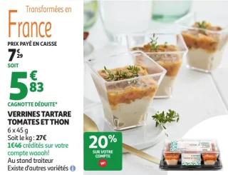Verrines tartare tomates et thon 6 x 45 g