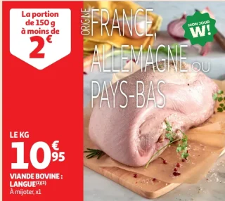 Viande bovine : langue