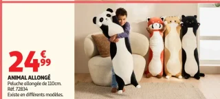 Peluche allongée Animal allongé 110cm One Two Fun