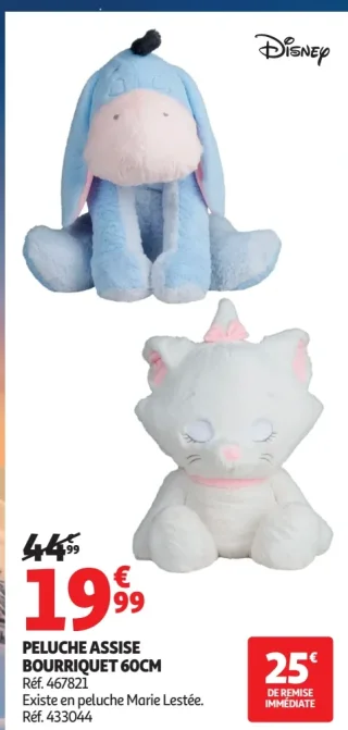 Peluche assise Bourriquet 60 cm Disney