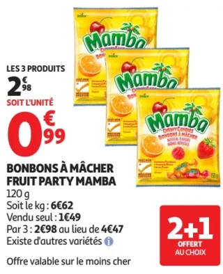 Bonbons à mâcher Fruit Party Mamba