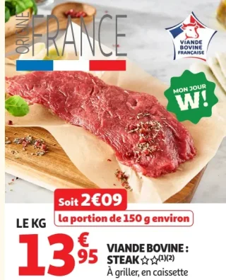 VIANDE BOVINE : STEAK ☆☆