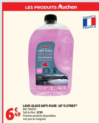 Lave-glace anti-pluie -10° Auchan