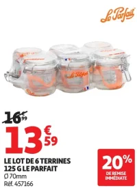 Le lot de 6 terrines 125 g Le Parfait