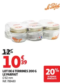 Lot de 6 terrines 200 g Le Parfait