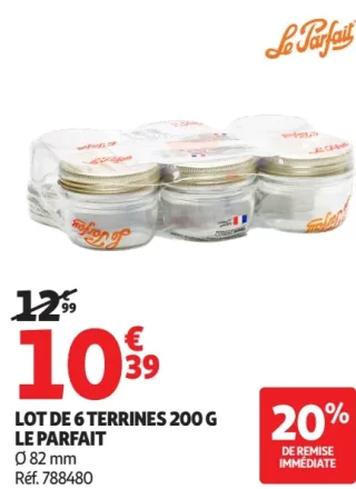 Lot de 6 terrines 200 g Le Parfait