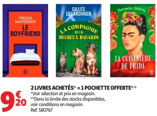 2 livres achetés = 1 pochette offerte