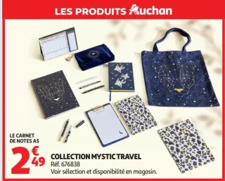 Le carnet de notes A5 Collection Mystic Travel Auchan