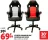 Promo Le siège gaming blanc ou rouge au choix