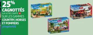 Jouets Playmobil gammes Country, Horses et Pompiers