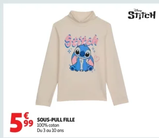 Sous-pull fille Stitch