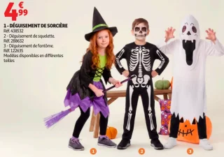 Déguisements de sorcière, squelette ou fantôme ONE TWO FUN