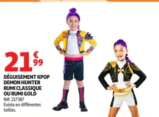 Déguisement Kpop Demon Hunter Rumi Classique ou Rumi Gold