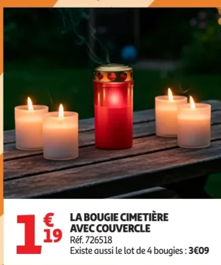 La bougie cimetière avec couvercle