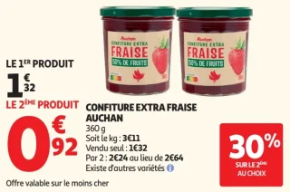 Confiture extra fraise Auchan