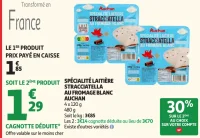 Spécialité laitière stracciatella au fromage blanc Auchan
