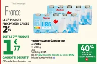 Yaourt nature à boire LB6 Auchan