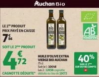 Huile d'olive extra vierge bio Auchan
