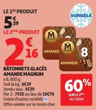 Bâtonnets glacés Amande Magnum