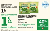 Brocolis en fleurettes déjà cuit surgelés Auchan